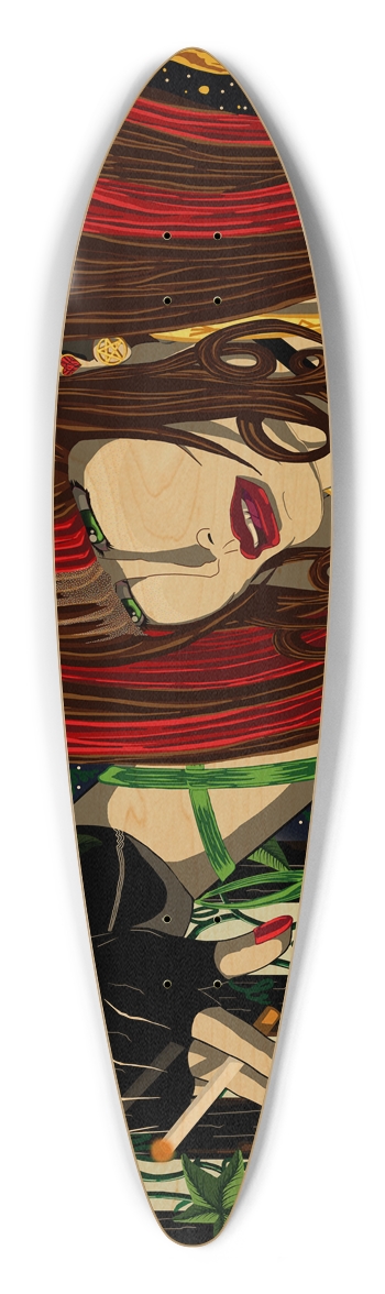 Sara Rose w/ Cigarette Pintail Longboard Deck