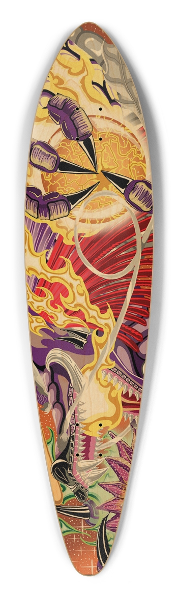 Dragon Of The Lotus Pintail Longboard Deck Pintail Longboard