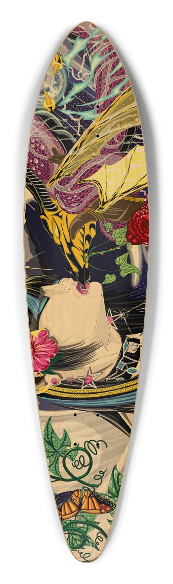 Kiss Of The Dragon Pintail Longboard Deck