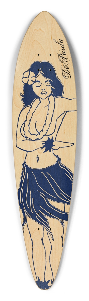 Hula Dancer Outline Pintail Skateboard Pintail Longboard