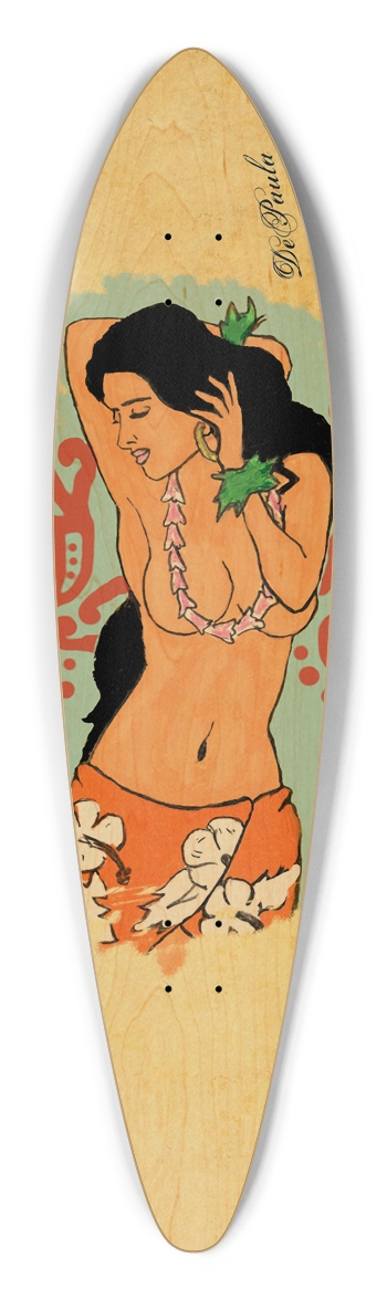 Hawaiian Babe Pintail Custom Skateboard Pintail Longboard
