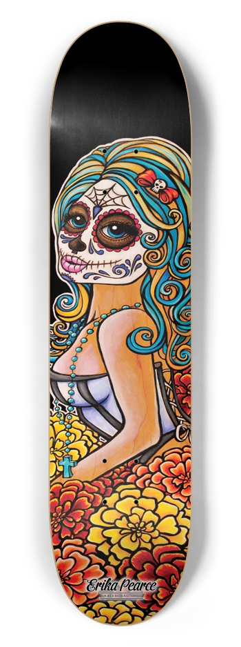 Catrina Blue 7.5 x 31.5 7-1/2 Skateboard Deck