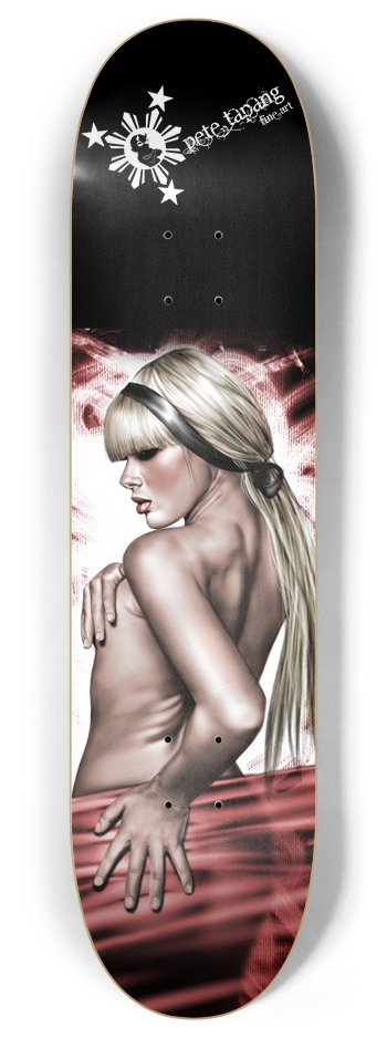 Black and Red 8 Inch Skateboard Deck