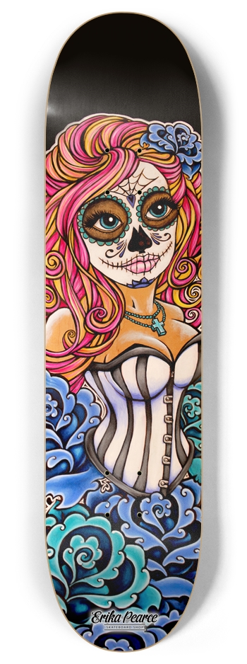 Catrina Pink 8 x 32 8 Inch Skateboard Deck