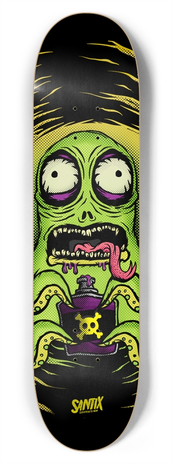 Space Worm Custom Skateboard 7-3/4 Skateboard Deck