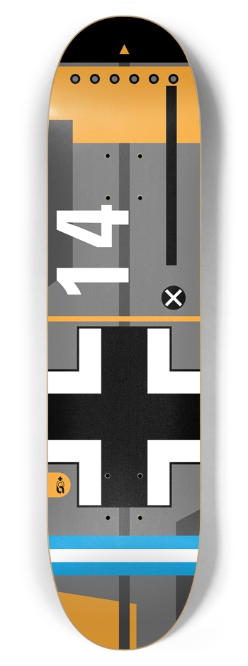 WW2 BF109 Plane 7-7/8 Skateboard Deck