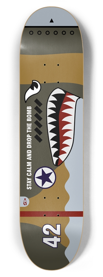 WW2 Tiger Plane 7-7/8 Skateboard Deck