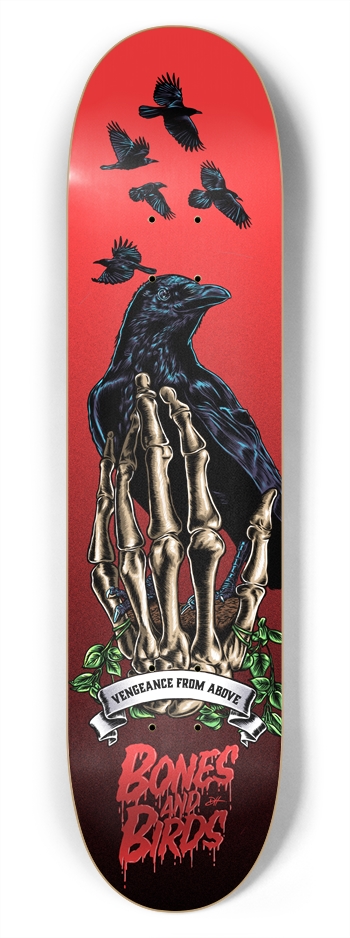 Bones and Birds 7-3/4 Skateboard Deck
