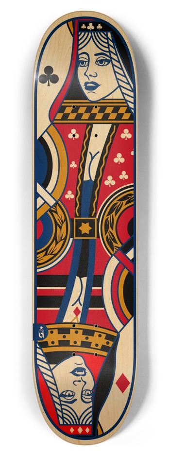 cardz_queen-cd{n} 7-7/8 Skateboard Deck