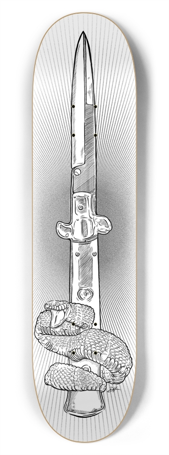 Flick Knife White 7-3/4 Skateboard Deck