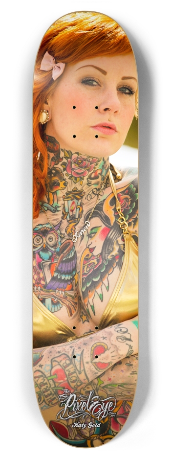 The Pixeleye - Pin-Up Series // Katy Gold II 7-7/8 Skateboard Deck