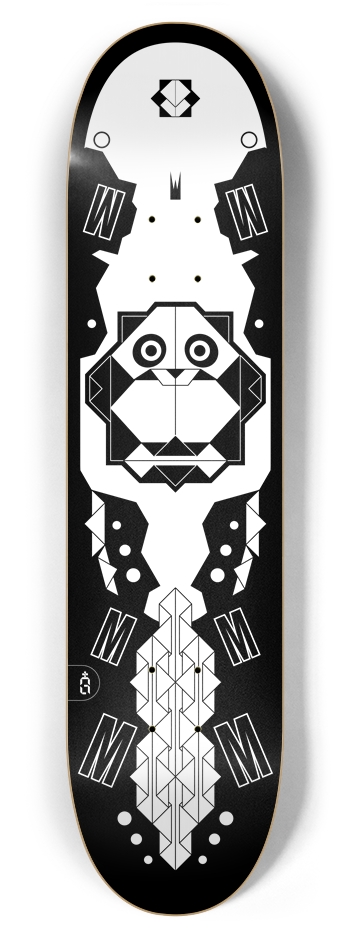 origam_panda {bw} 7-7/8 Skateboard Deck