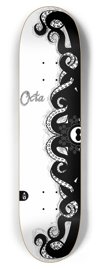 edged_octa {bw} 7-7/8 Skateboard Deck