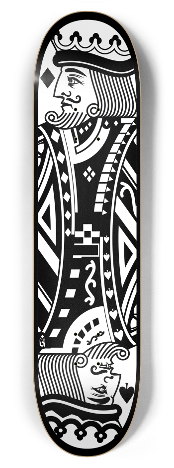 cardz_king-ds {bw} 7-7/8 Skateboard Deck