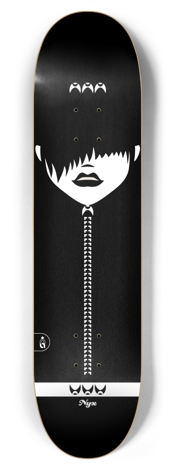 goddez_nyx {bw} 7-7/8 Skateboard Deck