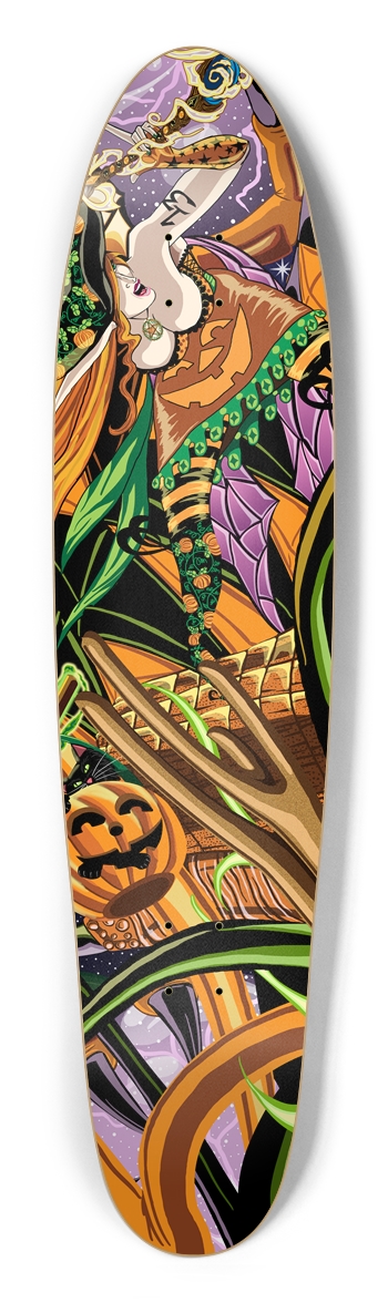 Cassandra Rides The Halloween Dragon Longboard Dec Longboard Shape