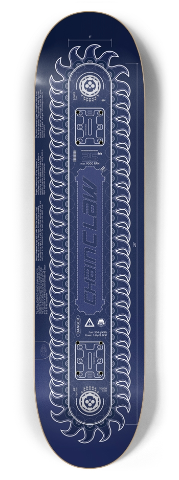 chain_claw {blueprint} 7-7/8 Skateboard Deck