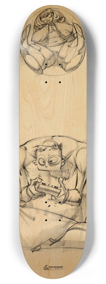 Figure - male - gamer 8 Inch Skateboard Deck
