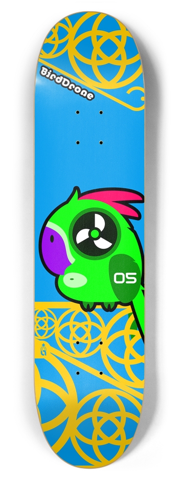 birddrone_05_green 7-7/8 Skateboard Deck