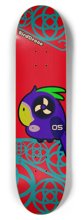 birddrone_05_purple{n} 7-7/8 Skateboard Deck