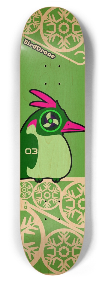 birddrone_03_green{n} 7-7/8 Skateboard Deck