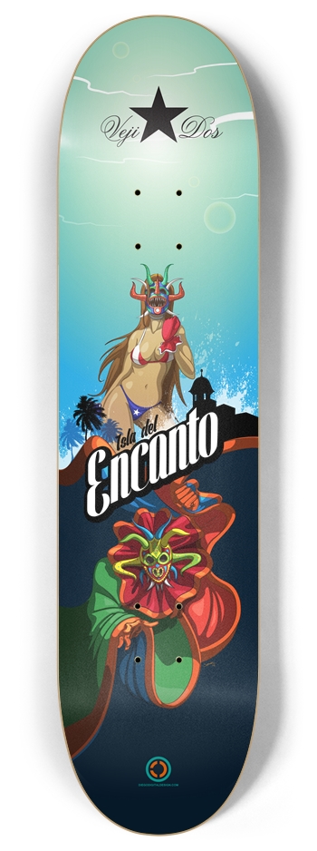 Isla del Encanto Skateboard 8 Inch Skateboard Deck