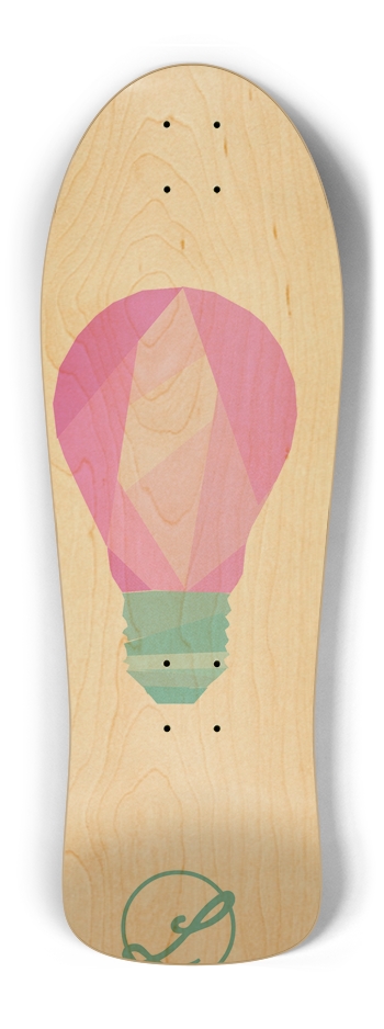 Light Bulb Skateboard Old School Shape