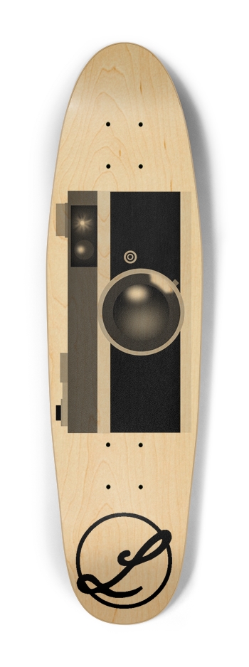 Vintage Film Camera Skateboard Cruiser Shape