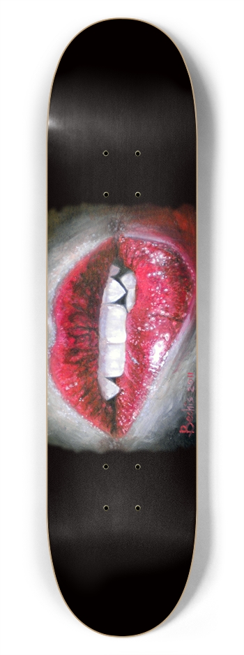 Vampira mouth  Custom Black Skateboards 7-3/4 Skateboard Deck