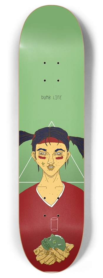 Give Up Green 8 Inch Skateboard Deck