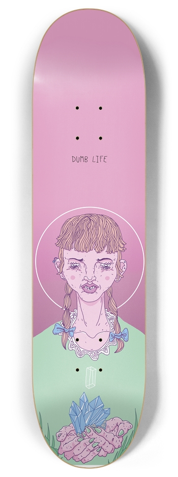 Give Up Pink 8 Inch Skateboard Deck