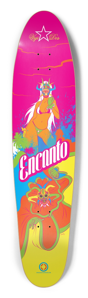 Veji Dos - Psychedelic Enchantment Longboard Deck Longboard Shape