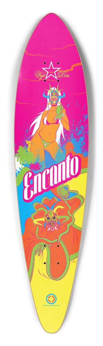 Veji Dos - Psychedelic Enchantment Pintail Deck Pintail Longboard