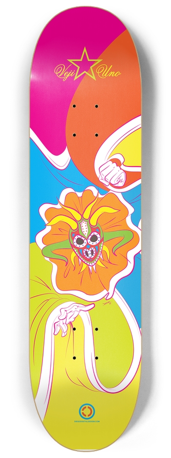 Veji One - Psychedelic Color Skateboard 8-1/4 Skateboard Deck