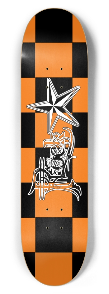 Rock Star BO Checker 7 3/4" Deck 7-3/4 Skateboard Deck