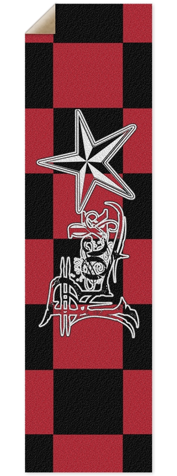 Rock Star BR Checker Custom Griptape 9 x 33 Inch Griptape