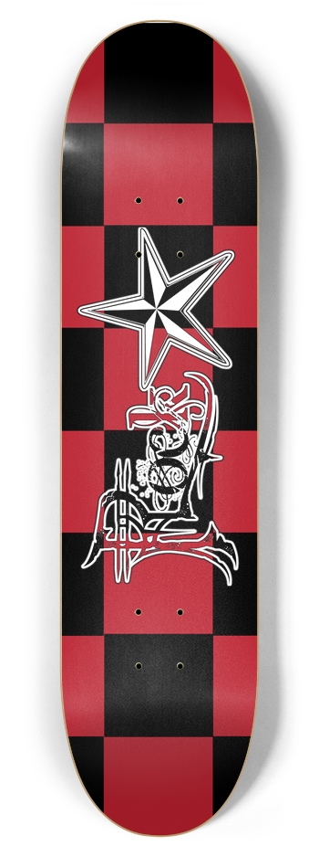 Rock Star BR Checker 7 7/8" Deck 7-7/8 Skateboard Deck