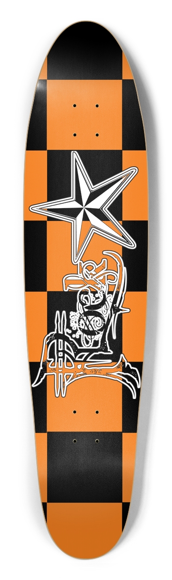 Rock Star BO Checker Longboard Deck Longboard Shape