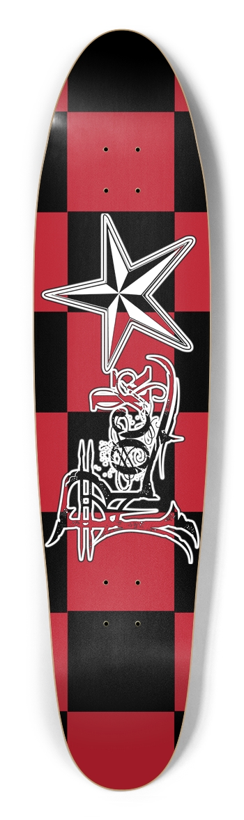 Rock Star BR Checker Longboard Deck Longboard Shape