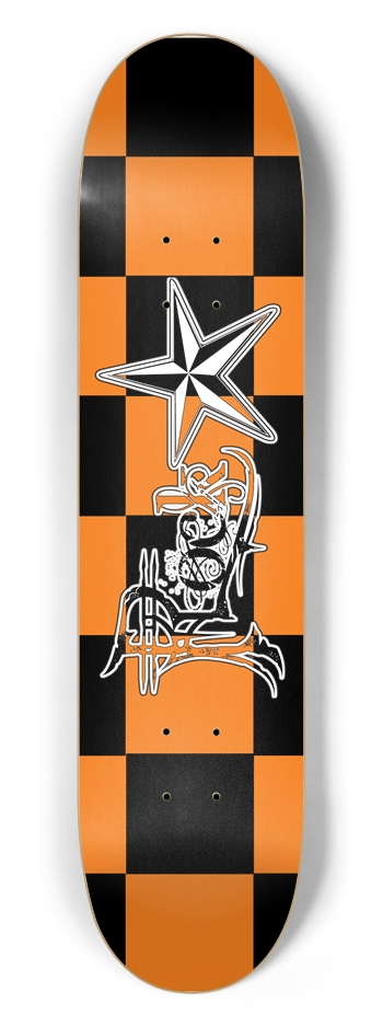 Rock Star BO Checker 7 1/2" Deck 7-1/2 Skateboard Deck