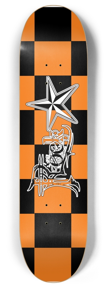 Rock Star BO Checker 8" Deck 8 Inch Skateboard Deck