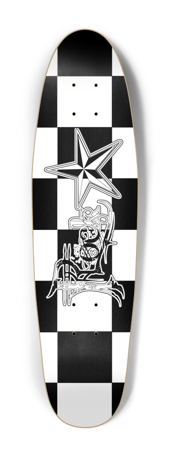 Rock Star BW Checker Cruiser Deck Cruiser Shape