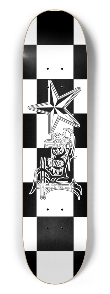 Rock Star BW Checker 7 1/2" Deck 7-1/2 Skateboard Deck