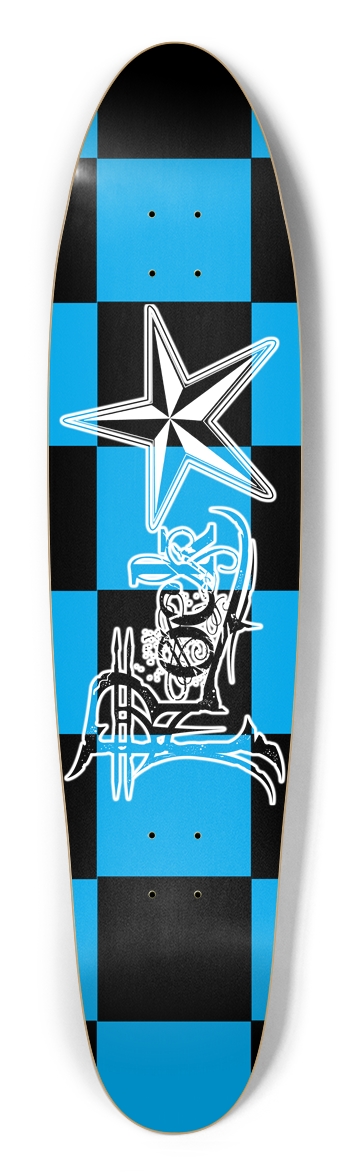 Rock Star BB Checker Longboard Deck Longboard Shape