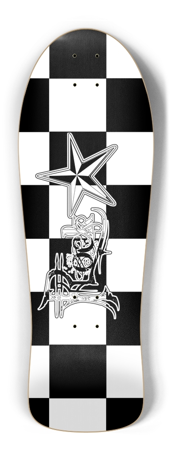 Rock Star BW Checker Old School Deck Old School Shape