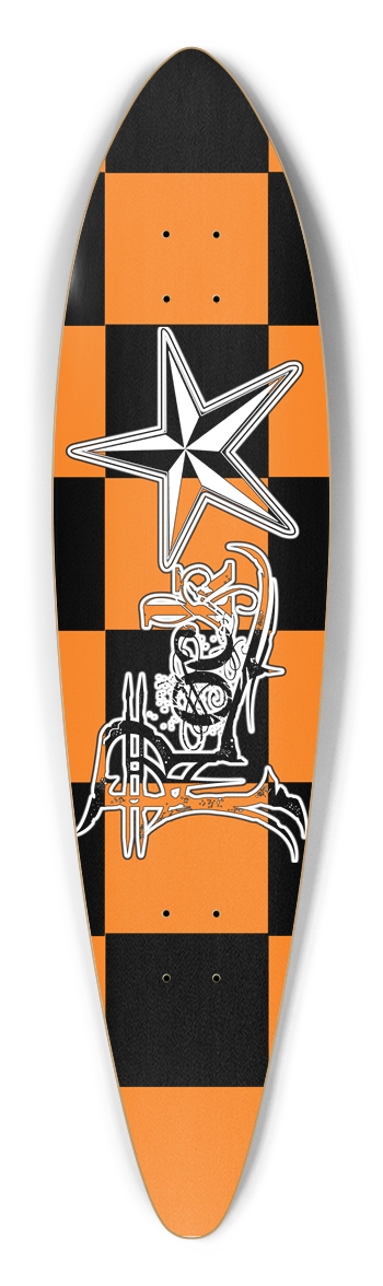 Rock Star BO Checker Pintail Longboard Deck Pintail Longboard