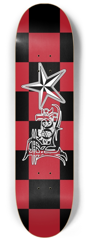 Rock Star BR Checker 8 1/4" Deck 8-1/4 Skateboard Deck