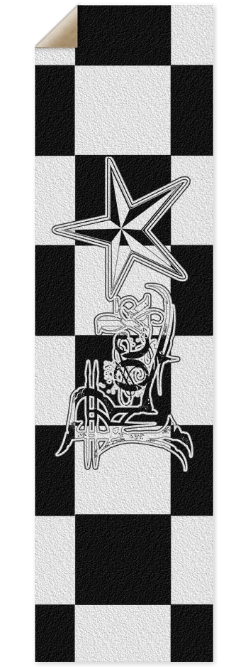 Rock Star BW Checker Custom Griptape 9 x 33 Inch Griptape