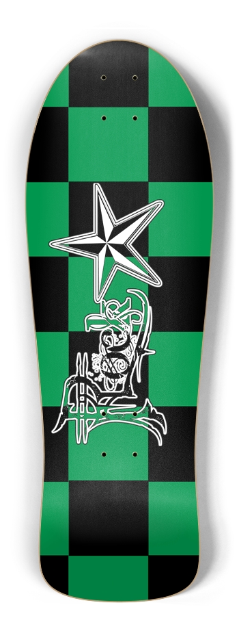 Rock Star BG Checker Old School Deck Old School Shape