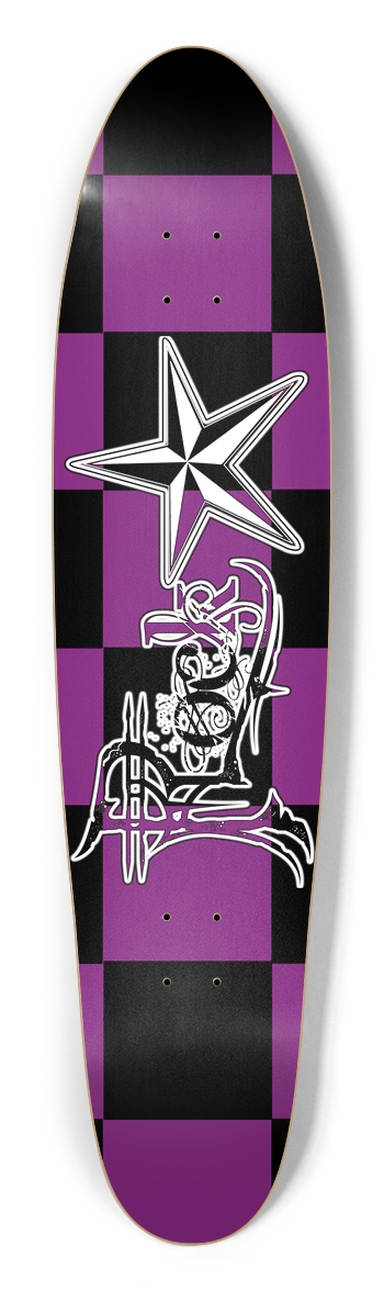 Rock Star BP Checker Longboard Deck Longboard Shape